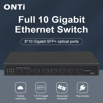 ONTi 8 * 10G SFP+ מתג שולחני לא מנוהל רשת Ethernet Switch ו L3 הצליחו 8 *1G/2.5 G/10G SFP יציאת מתג