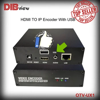 OTV-UX1 YouTube הזרמה 1080P 60fps H. 265 HEVC SRT RTSP RTMP H. 265 HDMI קוד IPTV וידאו מקודד עם USB עבור השידור החי