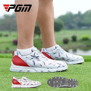 PGM עמיד למים ספורט גברים נעלי Ultra-אור נעלי גולף אנטי להחליק קוצים נעלי ספורט מהיר, לשרוך נעלי הליכה נוצה דפוס