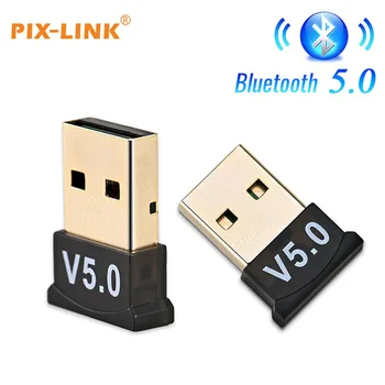PIXLINK USB Bluetooth תואם-5.0 מתאם משדר השן הכחולה מקלט אודיו Dongle מתאם אלחוטי למחשב נייד שולחן העבודה