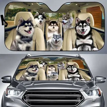 Pomsky הכלב נהג המכונית השמש צל כלבלב חיות מחמד המשפחה אוטומטי לחלון השמשה חיה המכונית שמשיה אנטי-אור השמש רכב כיסוי