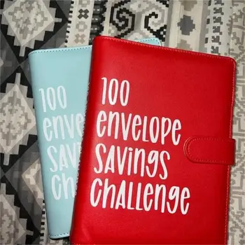 PVC 100 המעטפה אתגר קלסר עם מזומנים עור מעטפות חיסכון אתגרים גיליונות A5 חיסכון אתגרים אוהבי ספרים.