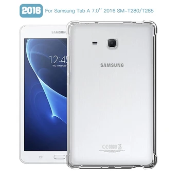 Shookproof לוח Case For Samsung Galaxy Tab 7.0 2016 SM-T280 SM-T285 שקוף TPU הסיליקון הכיסוי האחורי.
