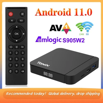 Smart TV Box Tanix W2 Amlogic S905W2 2G 16G 2.4 G&5G Dual Wifi bluetooth Set Top Box Media player אנדרואיד 11.0 הטלוויזיה BOX
