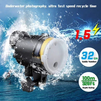 Strbea מקצועי צילום מתחת למים תאורה צלילה לצלילה הפנס עמיד למים 100 מ ' מצלמת וידאו אור להדגיש המנורה
