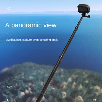 TELESIN סיבי פחמן 3M Selfie המקל Gopro10/Action3/לעמוד על בהזרמה בשידור חי הארכת מוט מייצב
