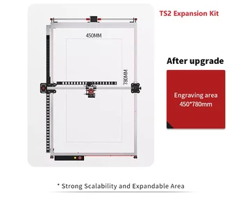 Twotress TS2 חרט לייזר הרחבת אזור קיט 450x780mm CNC חריטה בלייזר המכונה ציר ה-Y שלוחה שדרוג מסגרת