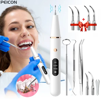 Ultrasonic Scaler שיניים אבנית, מסיר חשמלית סוניק שיניים חשבון מסיר פלאק להסרת כתמים ביתיים שן מנקה