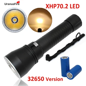 Uranusfire XHP70.2 פנס LED עמיד למים צלילה לפיד 32650 סוללה האור מתחת למים לצלילה xhp70.2 פנס