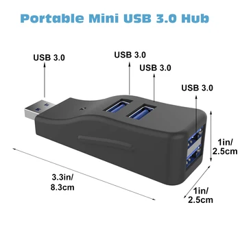 USB 3.0 HUB מתאם מאריך מיני ספליטר תיבה 4 יציאות עבור מחשב נייד טלפון נייד במהירות גבוהה U דיסק הקורא