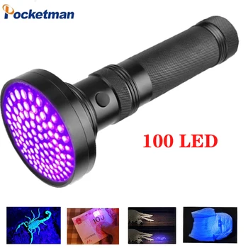 UV אור שחור 100LED סגול אור אולטרה סגול 51LED 21LED UV LED פנס 395-400nm LED לפיד מנורת LED לבטיחות זיהוי