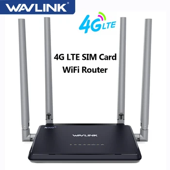 WAVLINK N300 4G LTE נתב אלחוטי במהירות גבוהה נייד 300Mbps הנתב WiFi נתב עם חריץ לכרטיס SIM 4x5dBi רווח גבוה אנטנות האיחוד האירופי
