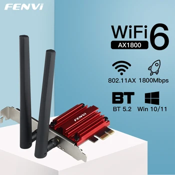 WIFI 6 1800Mbps Bluetooth5.2 Dual Band 2.4 G/5GHz 802.11 AX WiFi כרטיס רשת, מתאם PCI-E כרטיס אלחוטי מתאם Windows10/11 PC