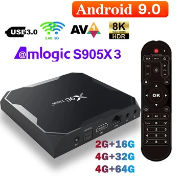 X96 מקס פלוס 4GB 64GB 32GB Smart TV Box Android 9.0 Amlogic S905X3 Quad Core Wifi 4K TVBOX X96Max בנוסף Set top box 2GB 16GB