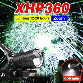 XHP360 חזק פנס LED נטענת Led פנס 18650 דיג מנורה אור 120W קלוש הראש פנס פנס רוח