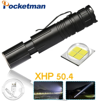 XHP50 חזק פנסי LED 18650 נטענות זום טקטי פנס LED עמיד למים הפנס מתח גבוה המנורה