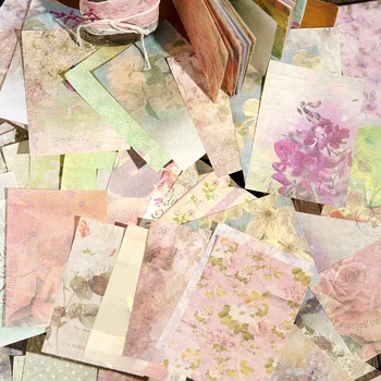 Yoofun 100 סדינים פרחוניים אוסף התזכיר רפידות פרח הערות ההודעה חומר נייר 