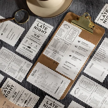 Yoofun 50 גיליונות בציר כרטיס ביל רעיונות DIY חומר נייר דקורטיבי כרטיס רטרו תווית לקולאז ' זבל יומן יומן
