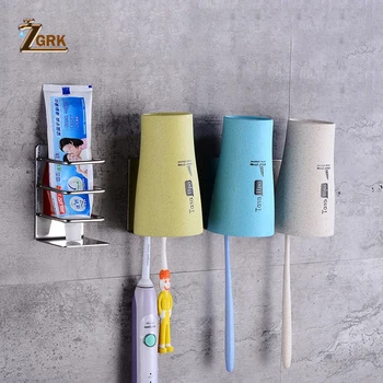 ZGRK אביזרי אמבטיה מחזיק מברשת שיניים קיר כוסות יניקה מקלחת מחזיק מוצץ מחזיק מברשת שיניים יניקה ווים האמבטיה ערכת