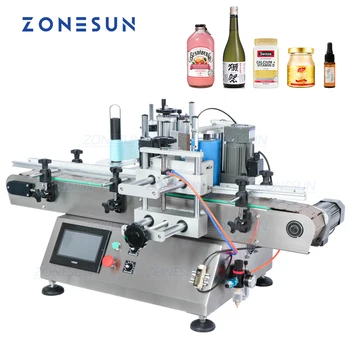 ZONESUN TB-500 מדבקה סבון נוזלי אוטומטי בקבוק מים תיוג מכונות עם תאריך המתכנת תווית מתקן המכונה