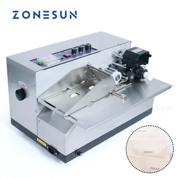 ZONESUN דיו רול קידוד המכונה רציפה המתכנת כרטיס מדפסת לייצר תאריך מכונת הדפסה דיו מוצק קוד מדפסת MY380F