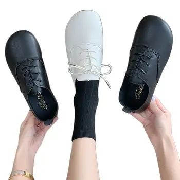 אופנה חדשה לנשים שטוח נעליים האביב נוחות רכה הבלעדי נעלי נשים מזדמנים נעלי תחרה שחור לבן נעלי נעלי נשים