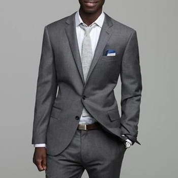 אפור רשמית חליפות גברים Slim Fit אפריקה אופנה החתן טוקסידו לחתונה 2 חתיכה להגדיר את הז ' קט עם מכנסיים ערב מסיבת תחפושות 2023