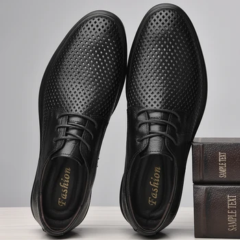 באיכות גבוהה מותג גברים עור אמיתי נעלי חלול לנשימה של גברים נעליים מזדמנים בכנס אנשי עסקים של רשמי נעליים