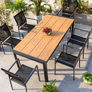 בישיבה טרקלינים כיסאות חיצונית השולחן נורדי שולחן קפה שולחן גן מרובע קישוט בצד מסה חיצונית ריהוט גן