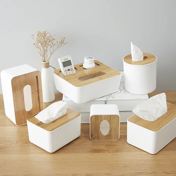 במבוק רקמות תיבת יצירתי פשטות בסלון הבית תיבת נייר מפית קופסת שלט רחוק תיבת אחסון גליל נייר תיבת