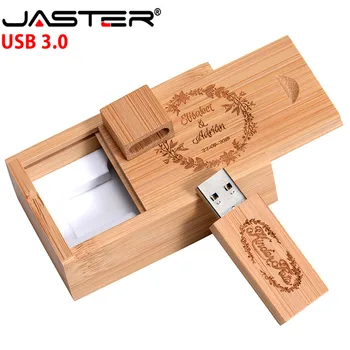 ג ' סטר עץ במבוק+קופסת USB Flash Drive Pendrive 8GB 16GB 32GB כרטיס הזיכרון 64GB USB Creativo אישי מתנה (חינם סמל מותאם אישית)