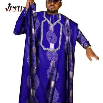 גברים אפריקאי Boubou דאשיקי Agbada החלוק חליפות לגברים 3 יח ' ערכות זמן החלוק המעיל, החולצה, המכנסיים גברים אפריקאי בגדים Wyn1564
