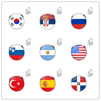 הדגל הלאומי זכוכית קבושון טבעות קוריאה,סרביה,רוסיה,סלובניה,ארגנטינה,ארה 