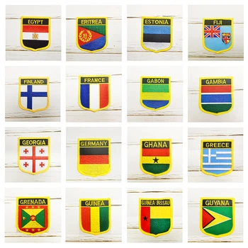 הדגל הלאומי מגן רקמה תיקון התג בכל רחבי העולם 6*7 סנטימטר צרפת גרמניה FINL ויוון מצרים, גאנה פיג 'י ג' ורג ' יה
