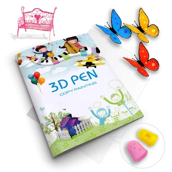 הדפסת 3D עט ציור הספר לשימוש חוזר צבעוני 22/40 תבניות נייר עבה ברור צלחת ציור תבנית 3D עט ילד מתנות