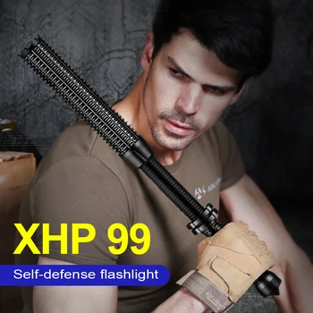 החדש חזק XHP99LED פנס סופר מבריק נטענת הגנה עצמית חזקה לפיד Zoomable סוללה 18650 מנורה עמיד למים