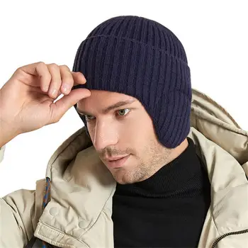 החורף לכסות את האוזניים כובעי גברים חיצונית כובע סרוג נשים קוריאני חם כובעים גולגולת כובע Windproof Earflaps בונט כובעי גרב, כובעי