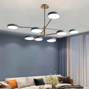 המודרני הוביל מנורת תקרה האירופי תאורה לסלון חדר השינה תקרה נברשת אפור/ירוק/לבן ברזל יצוק מנורות תקרה