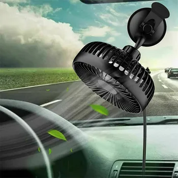 המכונית כוס יניקה מאוורר 360° מעלות כל סיבוב אוהדים לרכב Usb אוטומטי האוויר קירור בקיץ קריר אוויר מאוורר שלושה מהירות רעש נמוך 12v 24v
