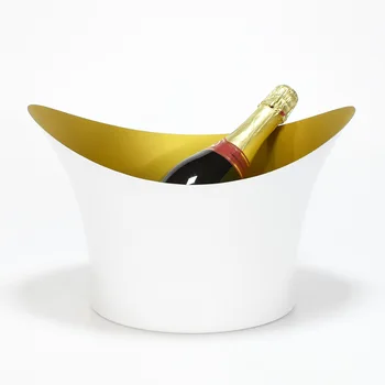 המלון אביזר מתכת נירוסטה יין שמפניה בדלי 5L דלי קרח על לוגו הלקוח