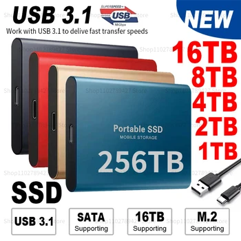 המקורי במהירות גבוהה 256TB SSD 4TB 2TB נייד חיצוני של מצב מוצק קשיח USB3.1 ממשק נייד הכונן הקשיח הנייד ps4