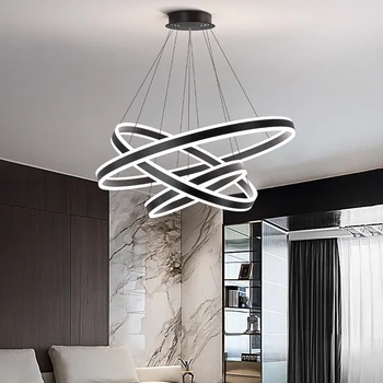 הסלון תליון מנורה מודרנית פשוטה אטמוספרי מינימליסטי מפוארת עגולה בר חדר אוכל חדר השינה נברשת אור