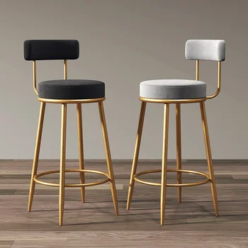 זהב מתכת כיסאות בר דלפק למטבח יוקרה מעצב משענת בר חדרי שינה כיסא מחשב מסיבת Taburete אלטו ריהוט הבית