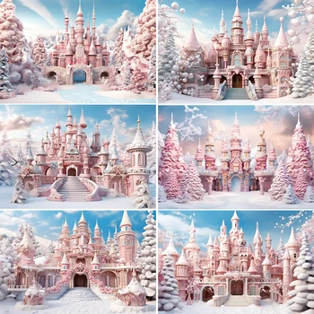 חג מולד חלום הטירה רקע עץ חג המולד לילדים התינוק דיוקן מקורה צילום רקע קישוט Photocall קייק סמאש
