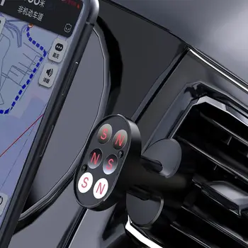 חדשות הר הסלולר תמיכה לעמוד המכונית מחזיק טלפון לרכב אוורור קליפ מגנטי וו מתכתי מנעול