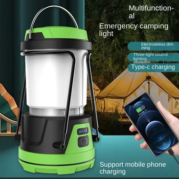 חיצוני קמפינג מנורה פונקציה רב סוללת אורות LED Llight טעינה עם סוגר פלט אדום קמפינג אוהלים הפקחים.