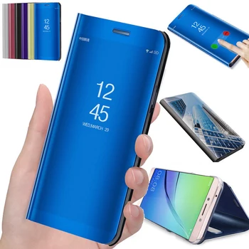 חכם המראה Flip Case עבור Samsung Galaxy S9 S8 בנוסף S10 S10e S7 S6 Edge הערה 9 8 J-7 J5 2016 A6 A8 J4 J8 J6 2018 A5 2017 כיסוי