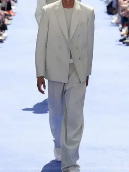 חליפות לגברים V-2 חלקים עסקית רשמית נוח Slim Fit בלייזרס אופנה חינני זכר טוקסידו עבור חתן חתונה נשף