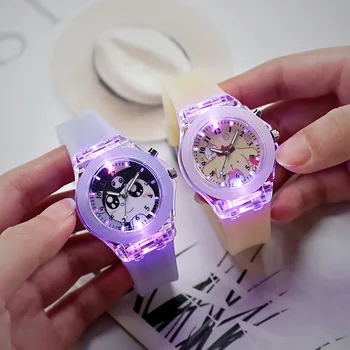 חם למכור Sanrio סיליקון Led שעונים תלמיד ילדים השעון של ילדה קריקטורה זוהר זוהר לצפות יצירתי מתנה יום הולדת מתנה