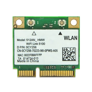 חצי גודל Mini PCI-E Card Dual-Band Wifi מחבר 5100AGN 512AN HMW 300Mbps Mini PCI-E ה Wifi-לכרטיס מתאם ה-LAN